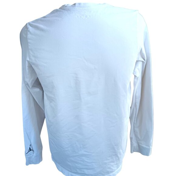 Men's Large T-shirt Nike Air Jordan Long-Sleeve White Long SLeeve  Baller - Picture 3 of 4